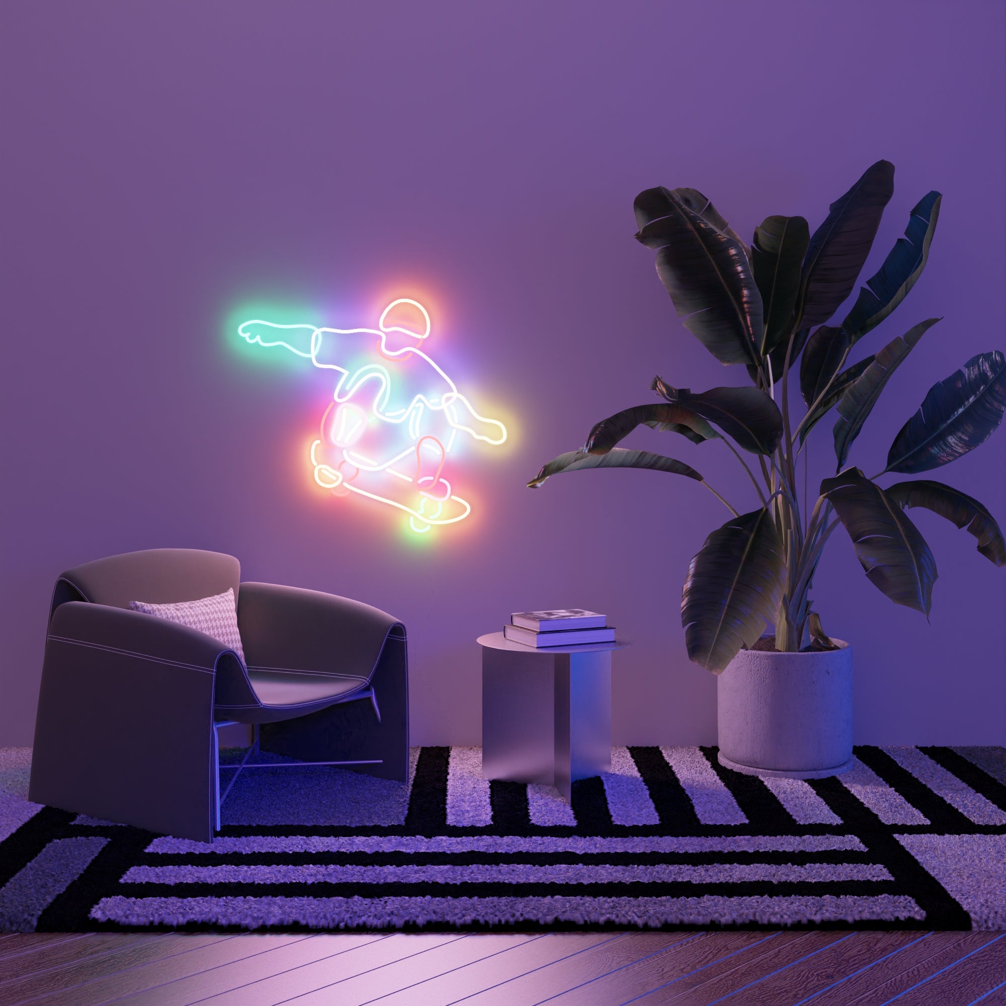 Skater by Yoni Alter, signe en néon LED